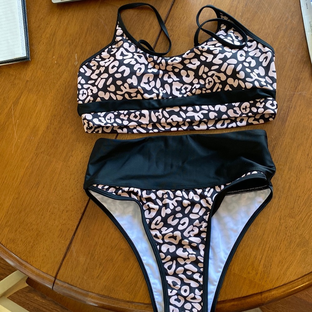 Ella & Roo high-leg high-waisted bikini w/ adjustable straps